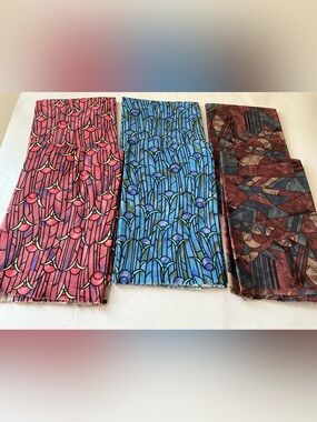 Quilting Sewing Crafts Material Lot RJR Fashion Fabrics Stain Glass Pattern Blue